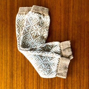 Soft Knit Leg Warmers, Cream & Tan